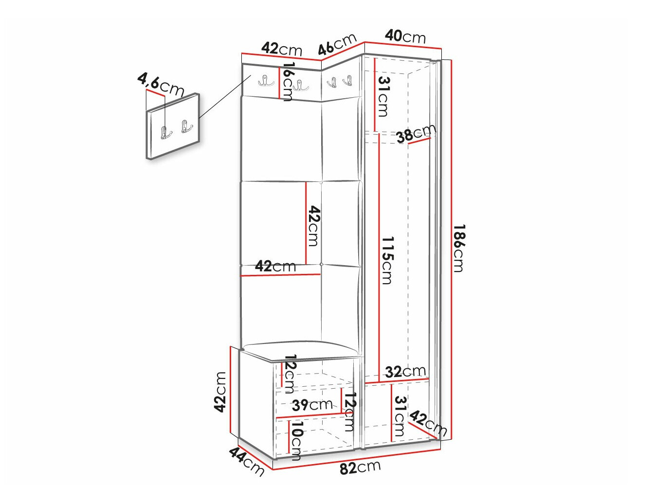 Gangmeubelset Hartford 381 (Wit)