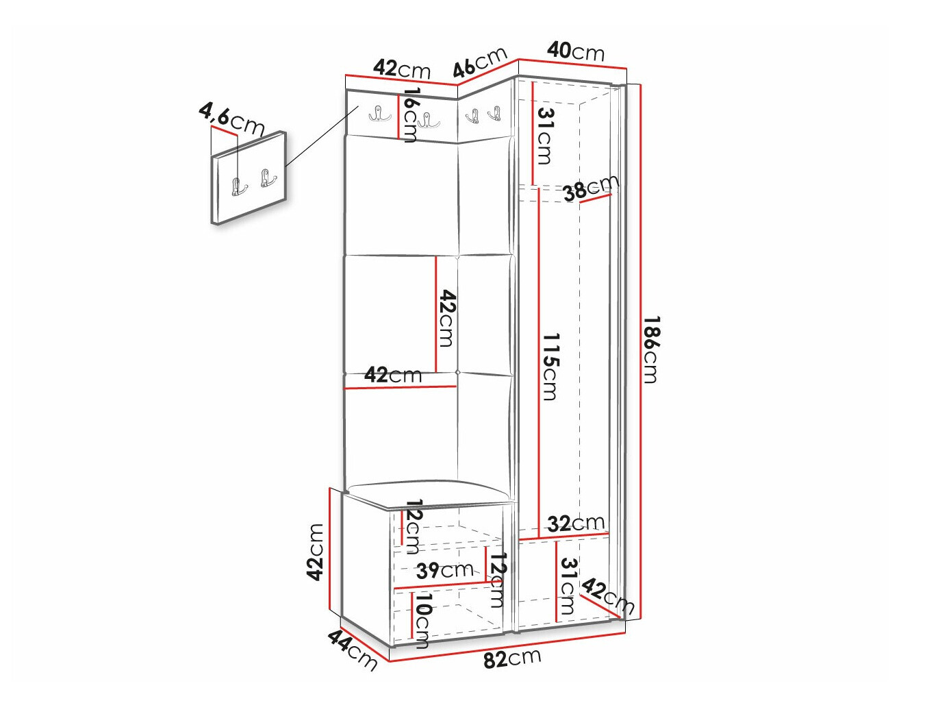 Gangmeubelset Hartford 381 (Zwart)