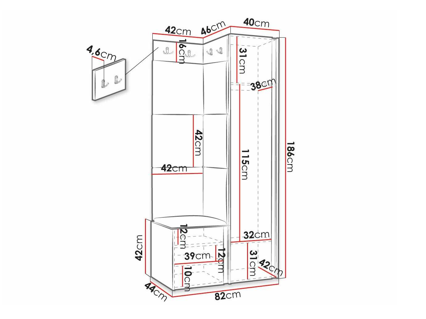 Gangmeubelset Hartford 381 (Zwart)
