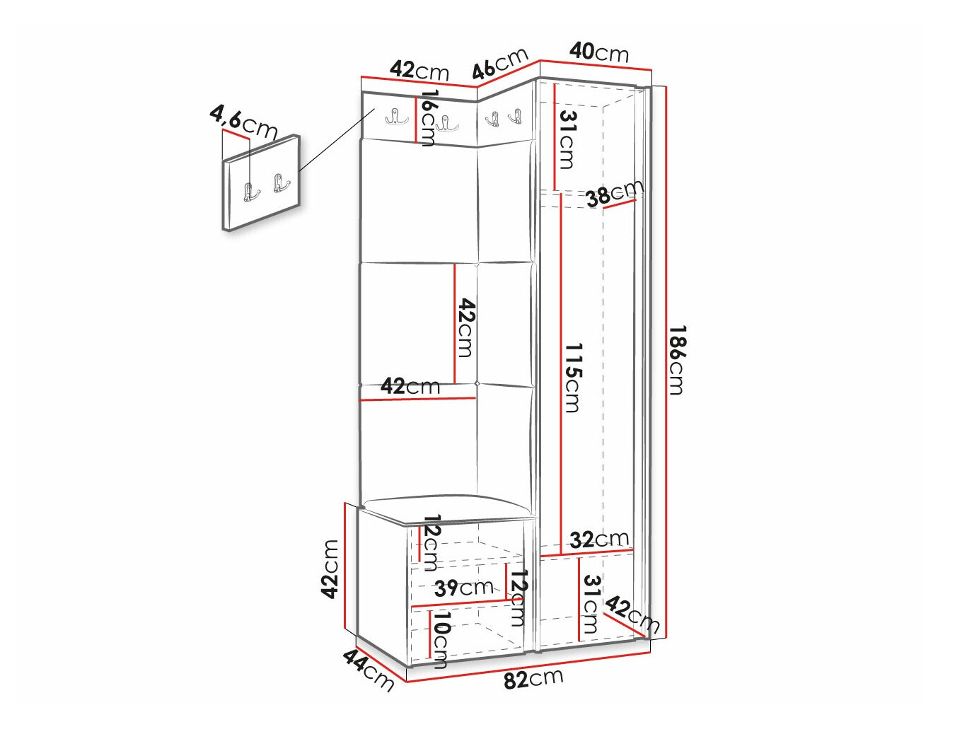 Gangmeubelset Hartford 381 (Zwart)