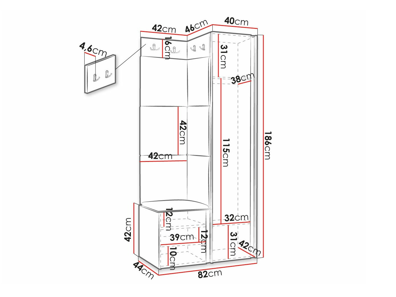 Gangmeubelset Hartford 381 (Zwart)