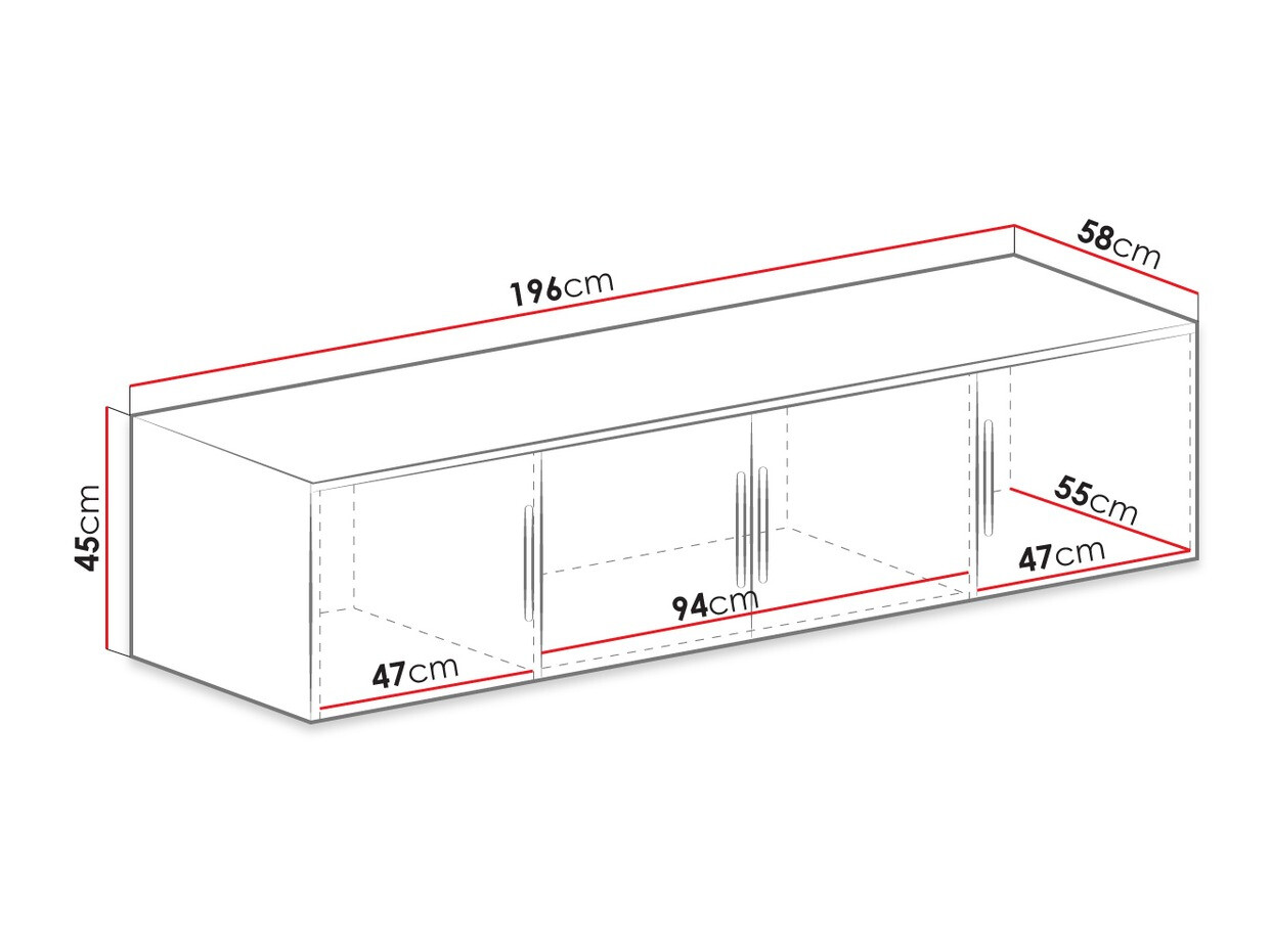 Kledingkast Dortivu 147 (Grafiet)