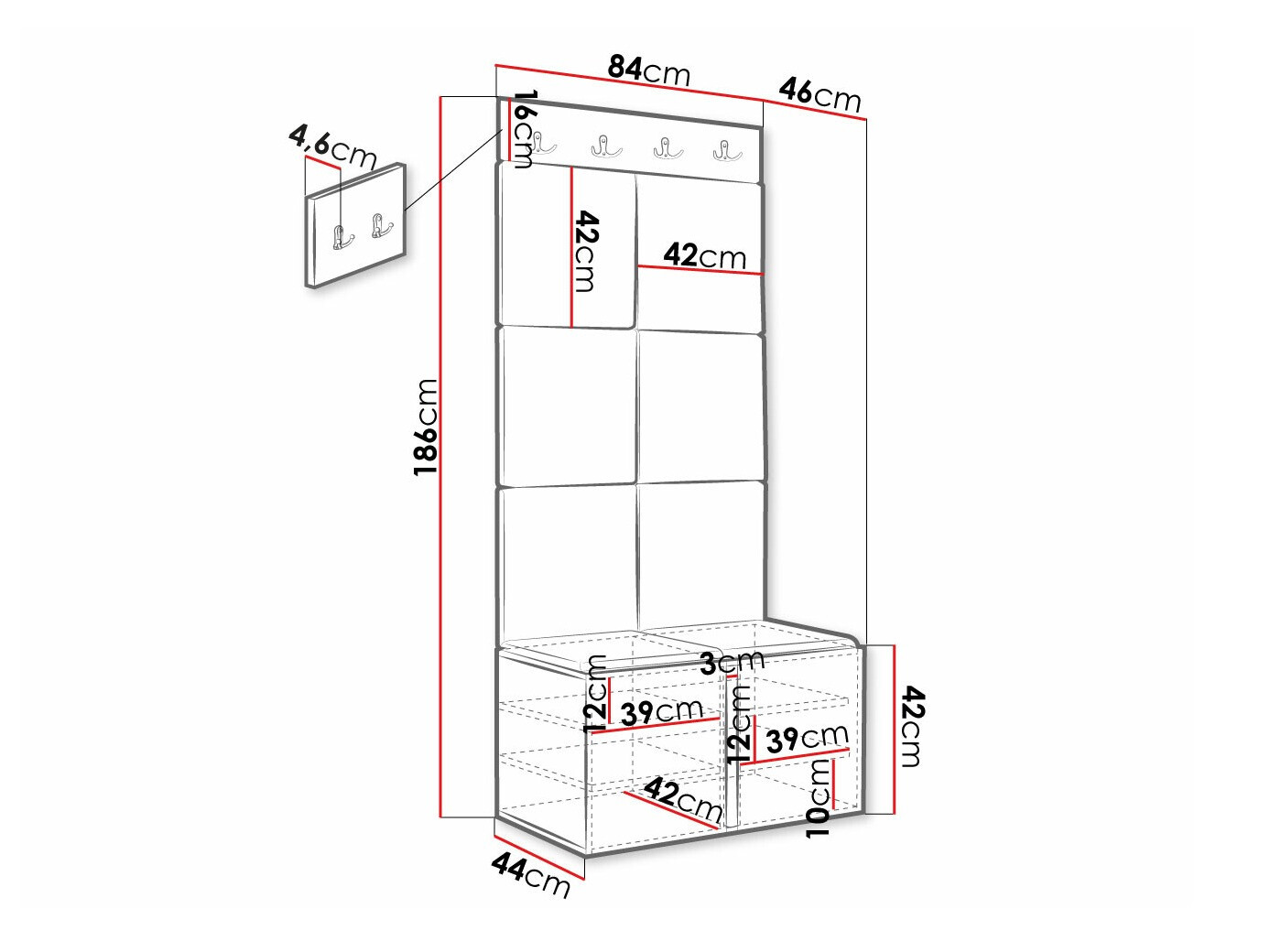 Gangmeubelset Hartford 383 (Wit)
