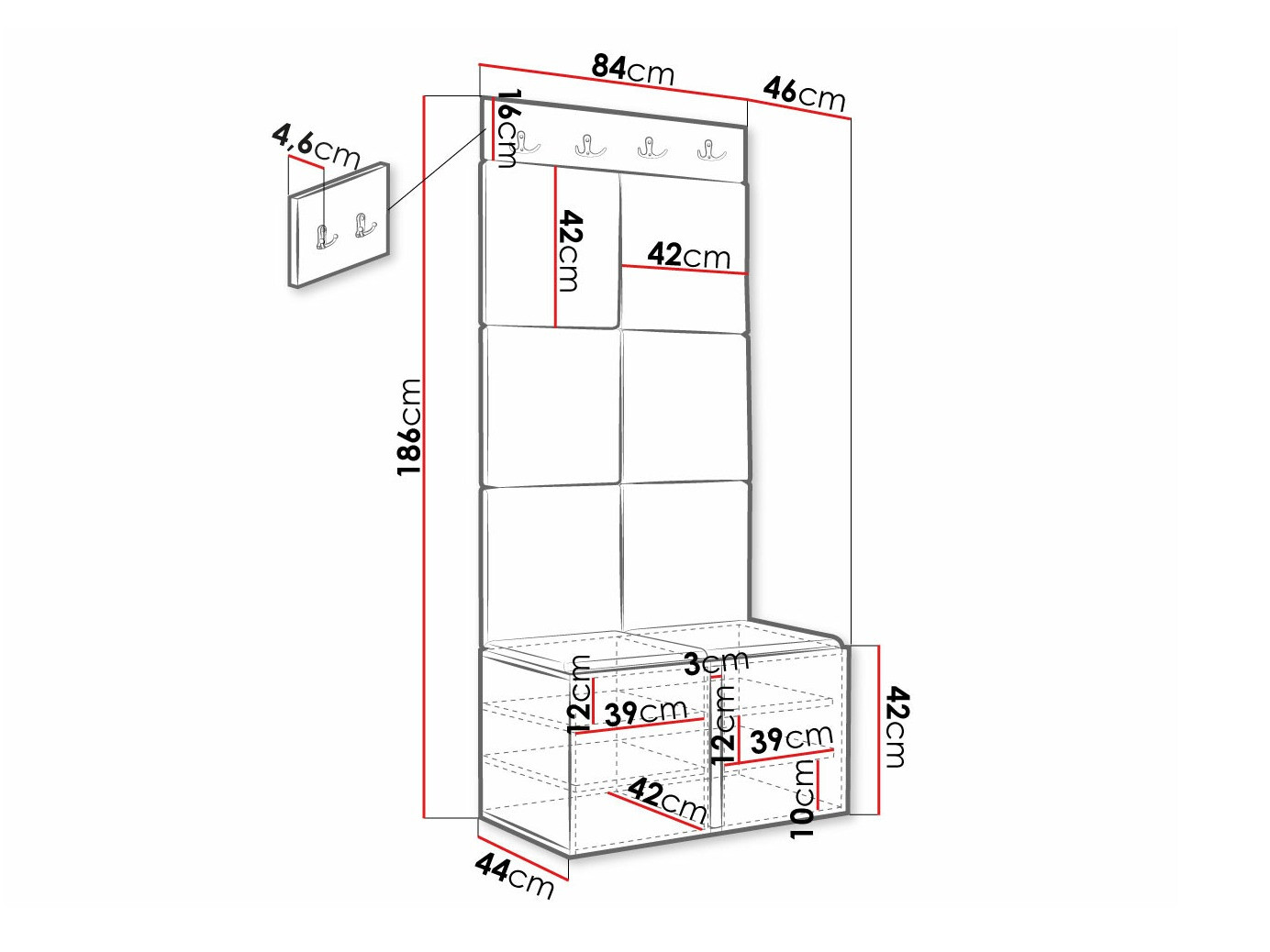 Gangmeubelset Hartford 383 (Wit)