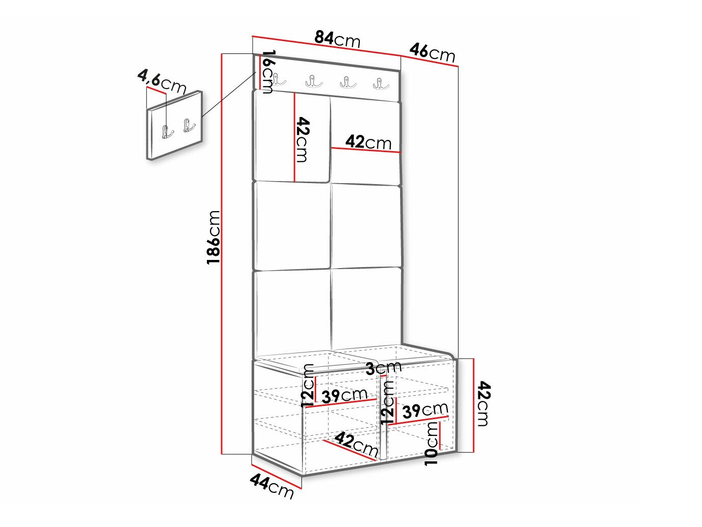 Gangmeubelset Hartford 383 (Zwart)