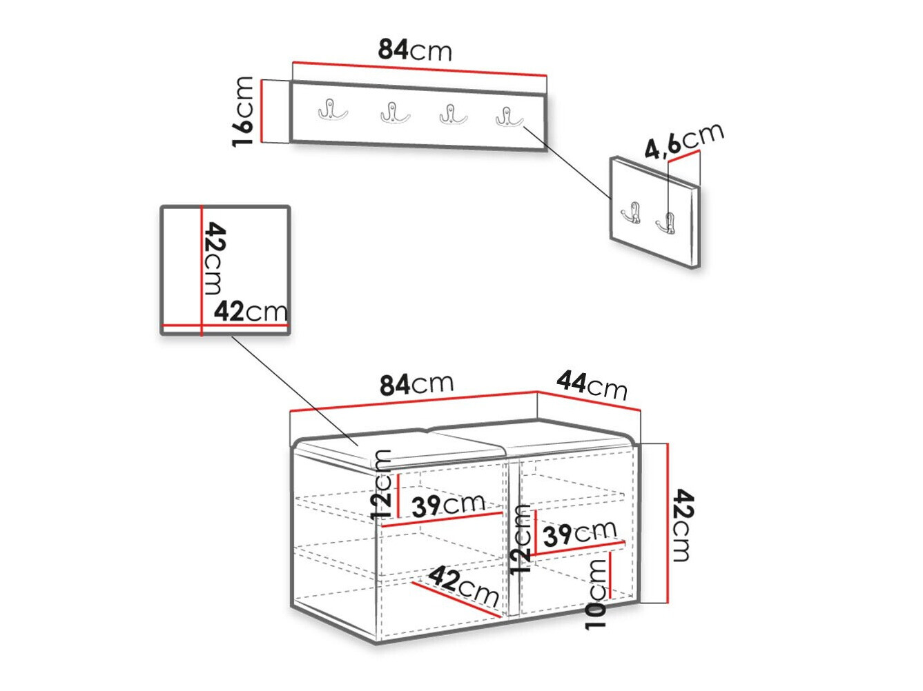 Gangmeubelset Hartford 384 (Wit)