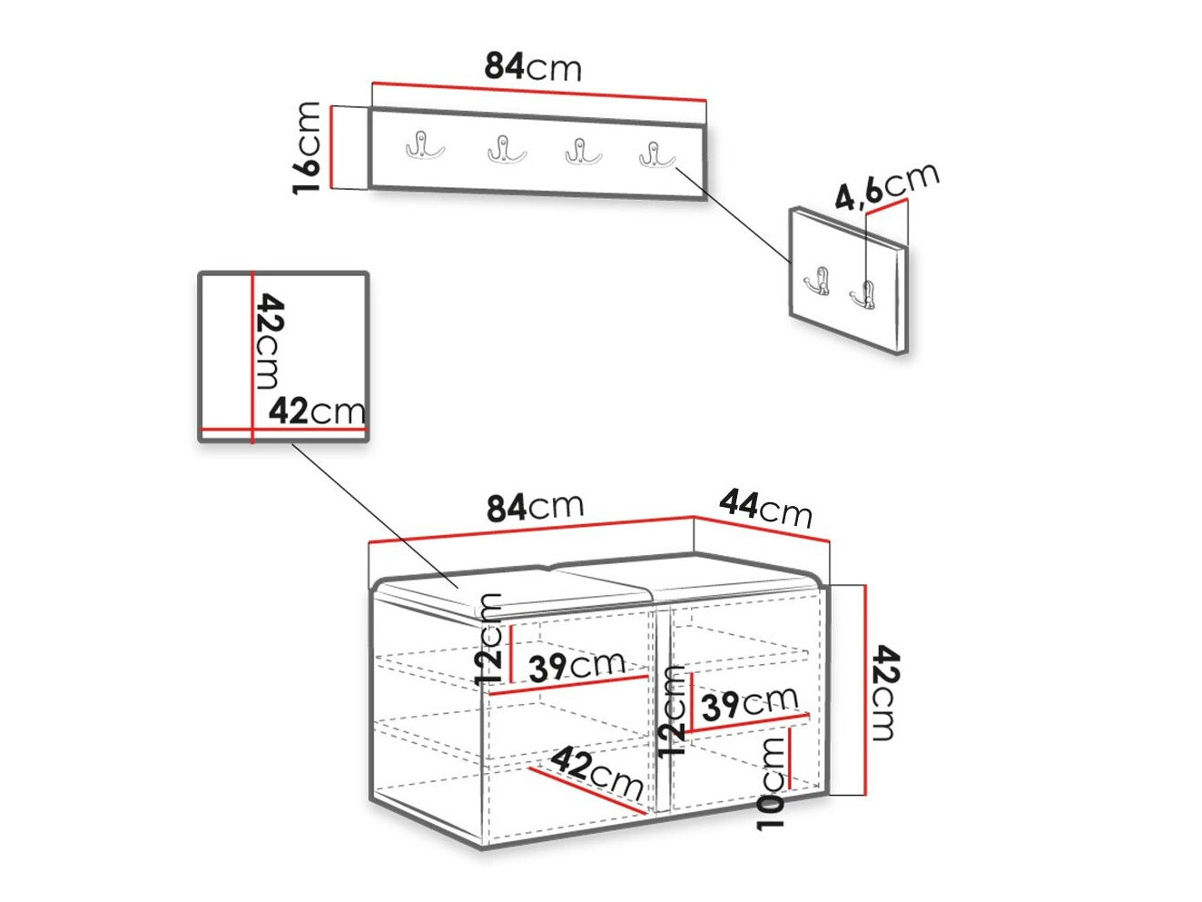 Gangmeubelset Hartford 384 (Wit)