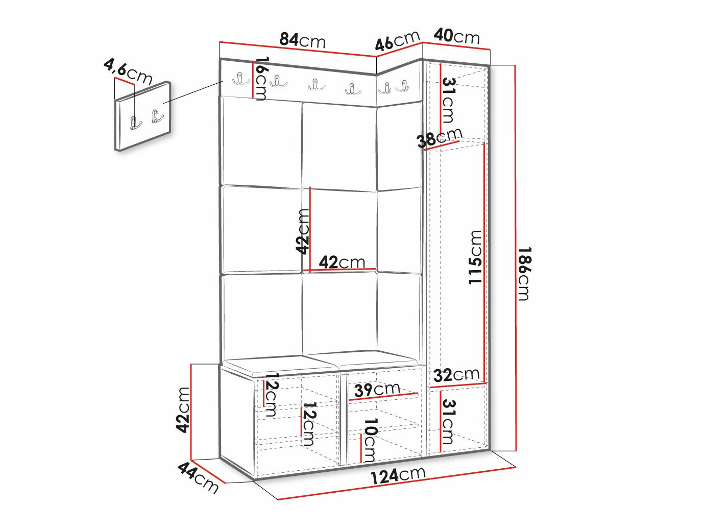 Gangmeubelset Hartford 385 (Zwart)