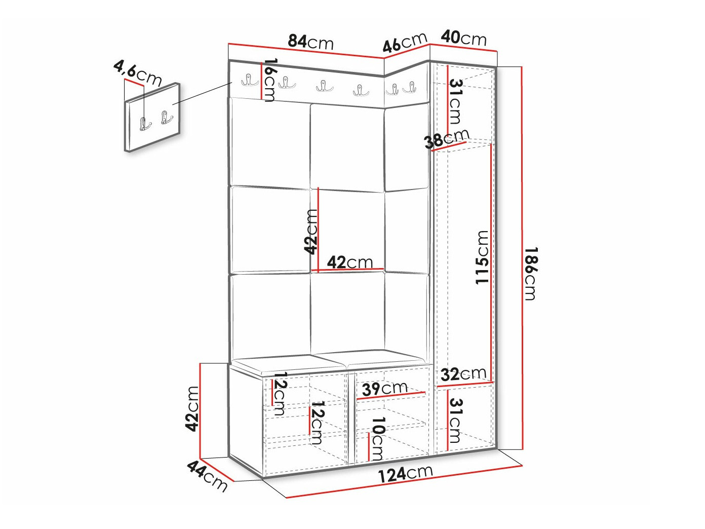 Gangmeubelset Hartford 385 (Zwart)
