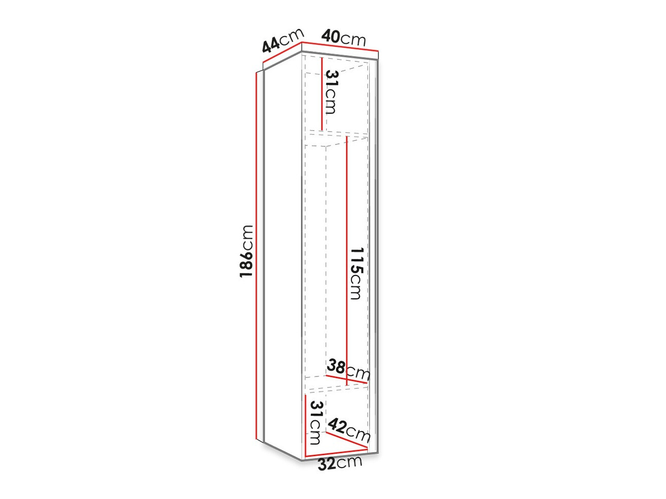 Kledingkast Hartford 392 (Wit)