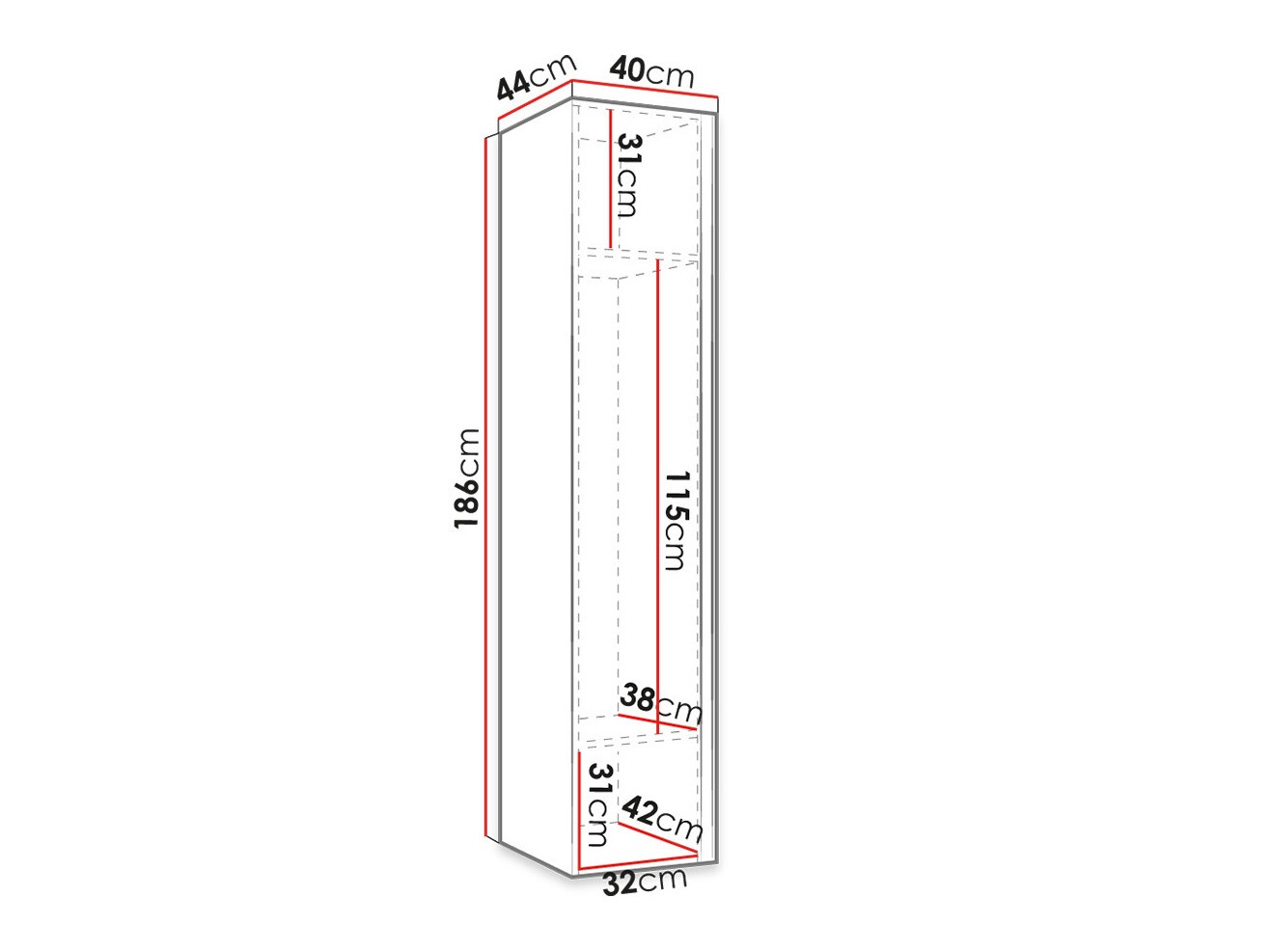 Kledingkast Hartford 393 (Zwart)