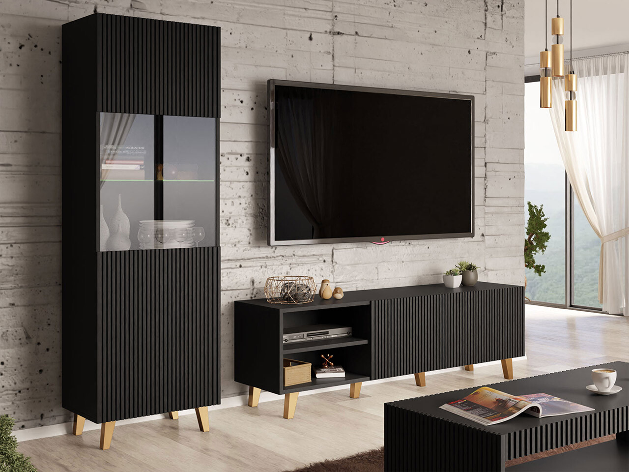 Woonkamerset Levmari 110 (Zwart)