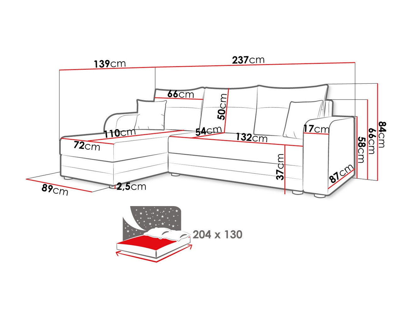 Hoekbank Memphis 112 (Lux 23 + Lux 05)