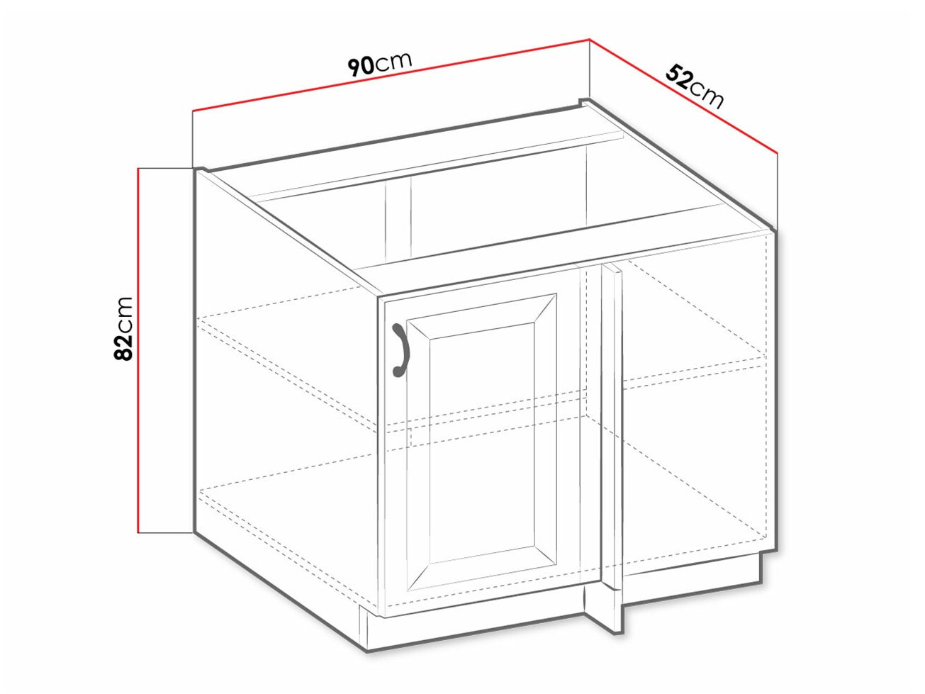 Modulaire kast met deuren Retro Grey 100