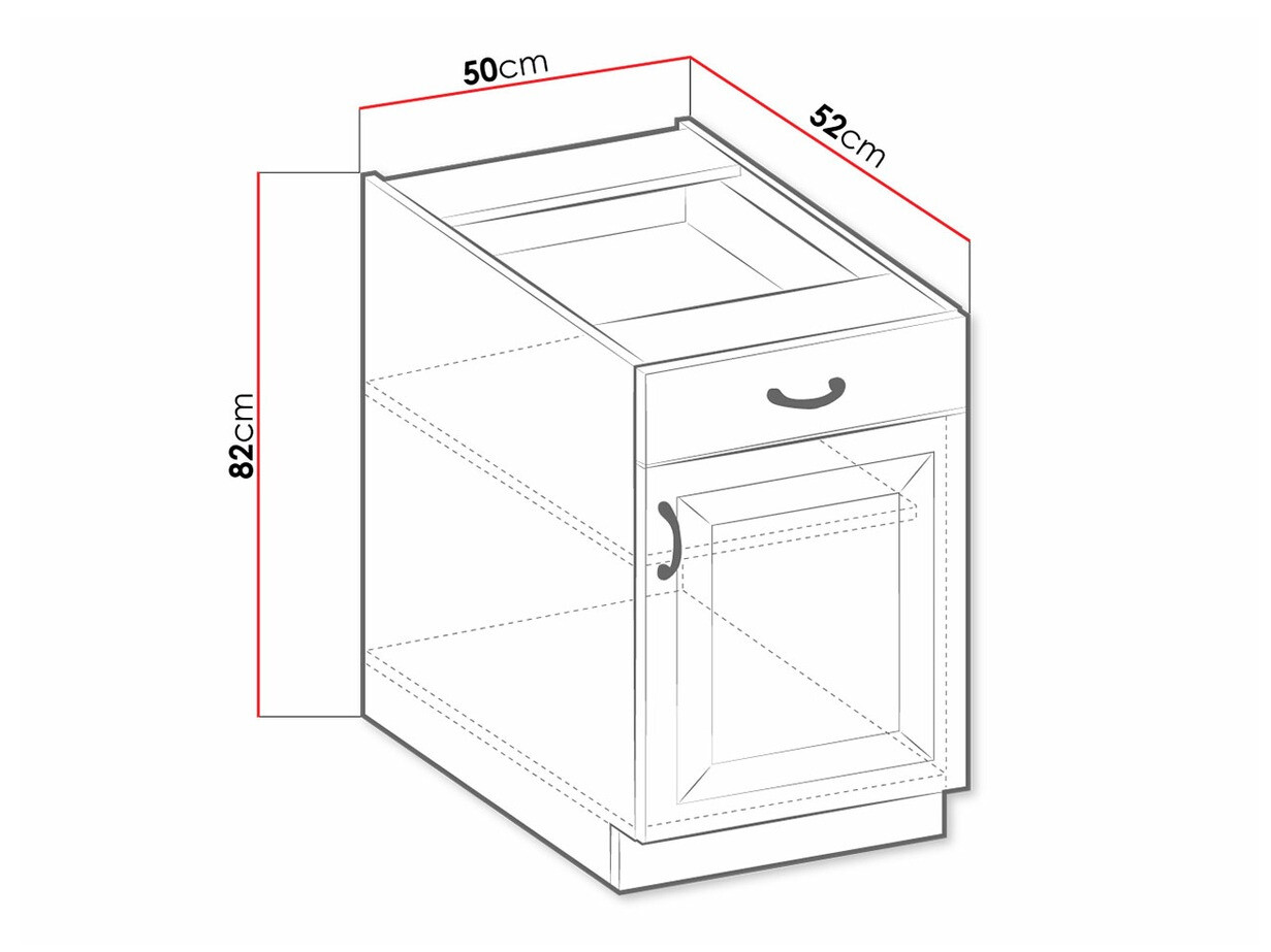 Modulaire kast met lade en deuren Retro Grey 105