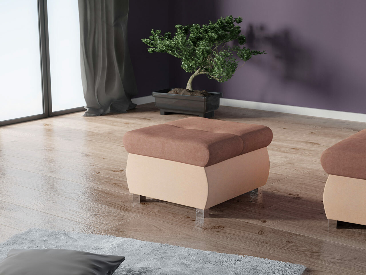 Poef Comfivo 122 (Uttario Velvet 2956 + Uttario Velvet 2955)