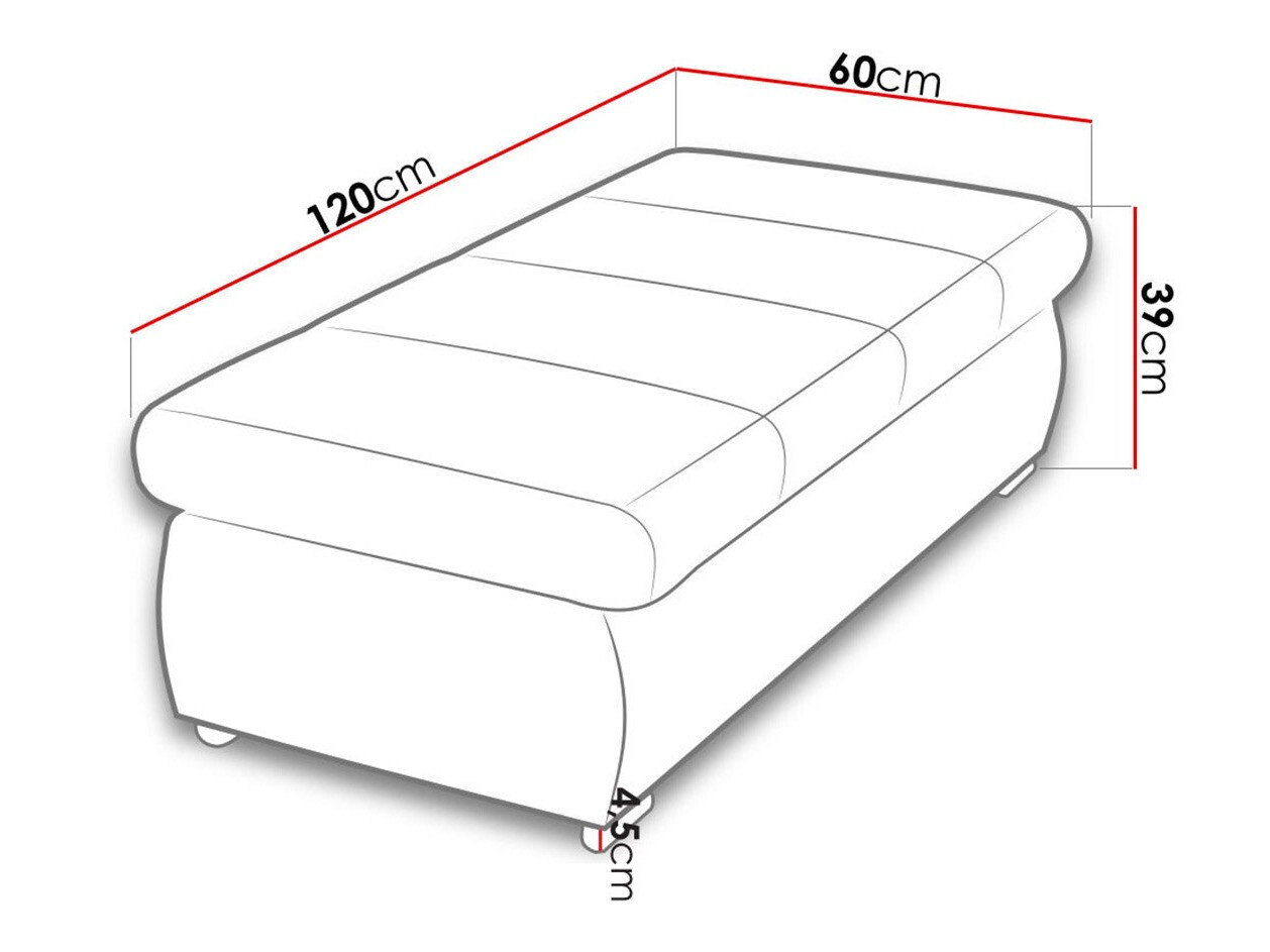 Gestoffeerde hocker Comfivo 123 (Uttario Velvet 2954)