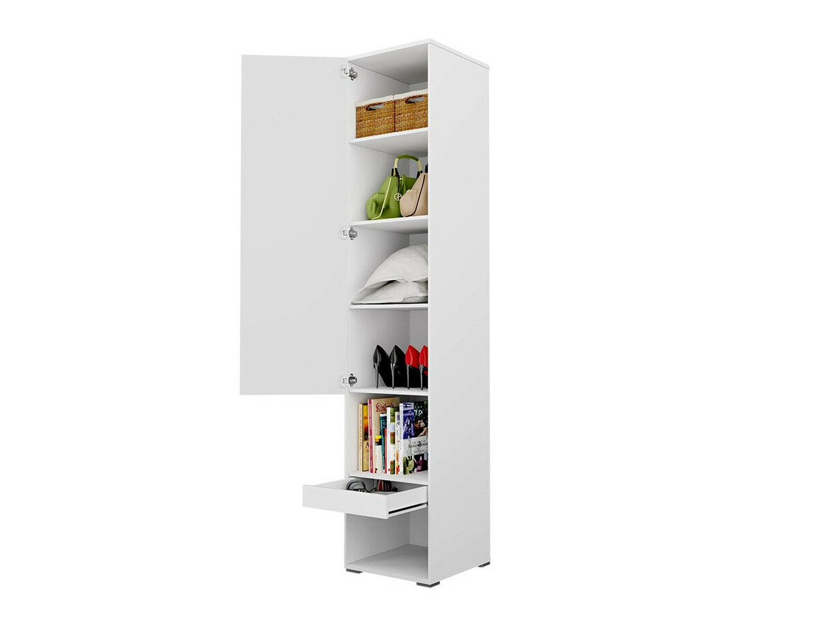 Boekenkast Concept Pro Lenart Levfere 110 (Wit + Glanzend wit)