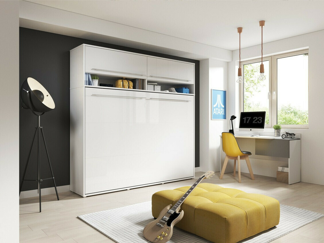Muurbed Concept Pro Lenart IV (Wit + Glanzend wit)