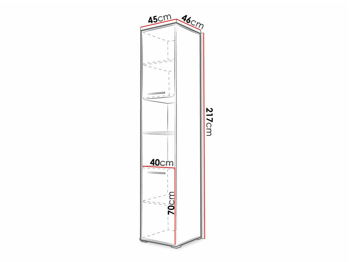 Boekenkast Concept Pro Lenart Levfere 111 (Wit + Glanzend wit)