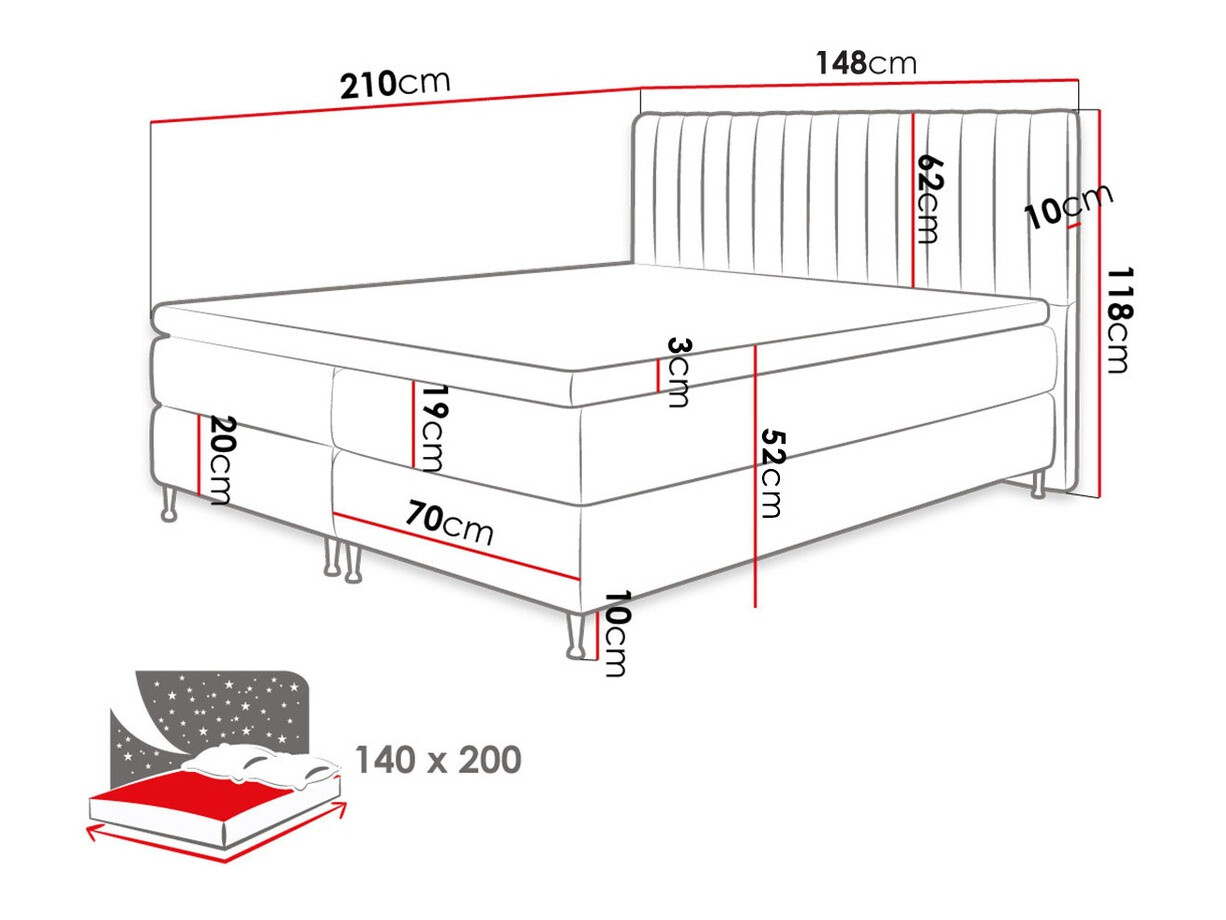 Boxspring ComfiDream 156 (Fresh 01)
