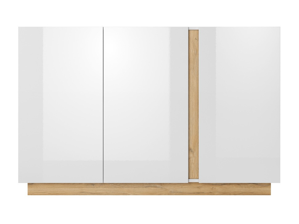 Dressoir Novbela 106 (Wit + Glanzend wit + Kleinzoon eik)