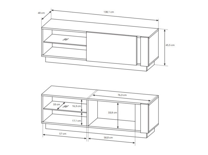 Woonkamerset Novbela 113 (Wit + Glanzend wit + Kleinzoon eik)