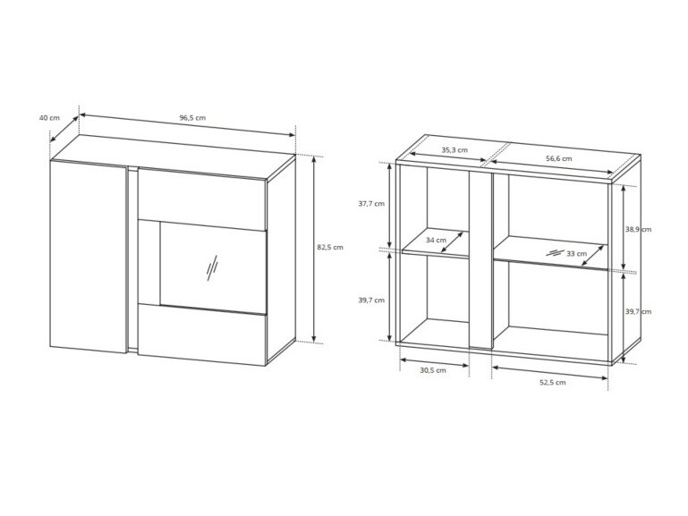Woonkamerset Novbela 114 (Wit + Glanzend wit + Kleinzoon eik)
