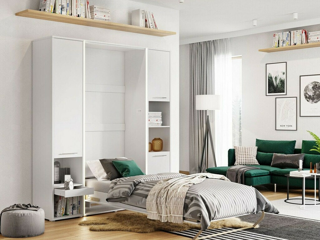 Muurbed Concept Pro Lenart III (Wit + Glanzend wit)
