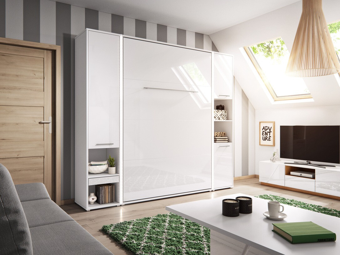 Meubelset Concept Pro Lenart XI (Glanzend wit + Wit)