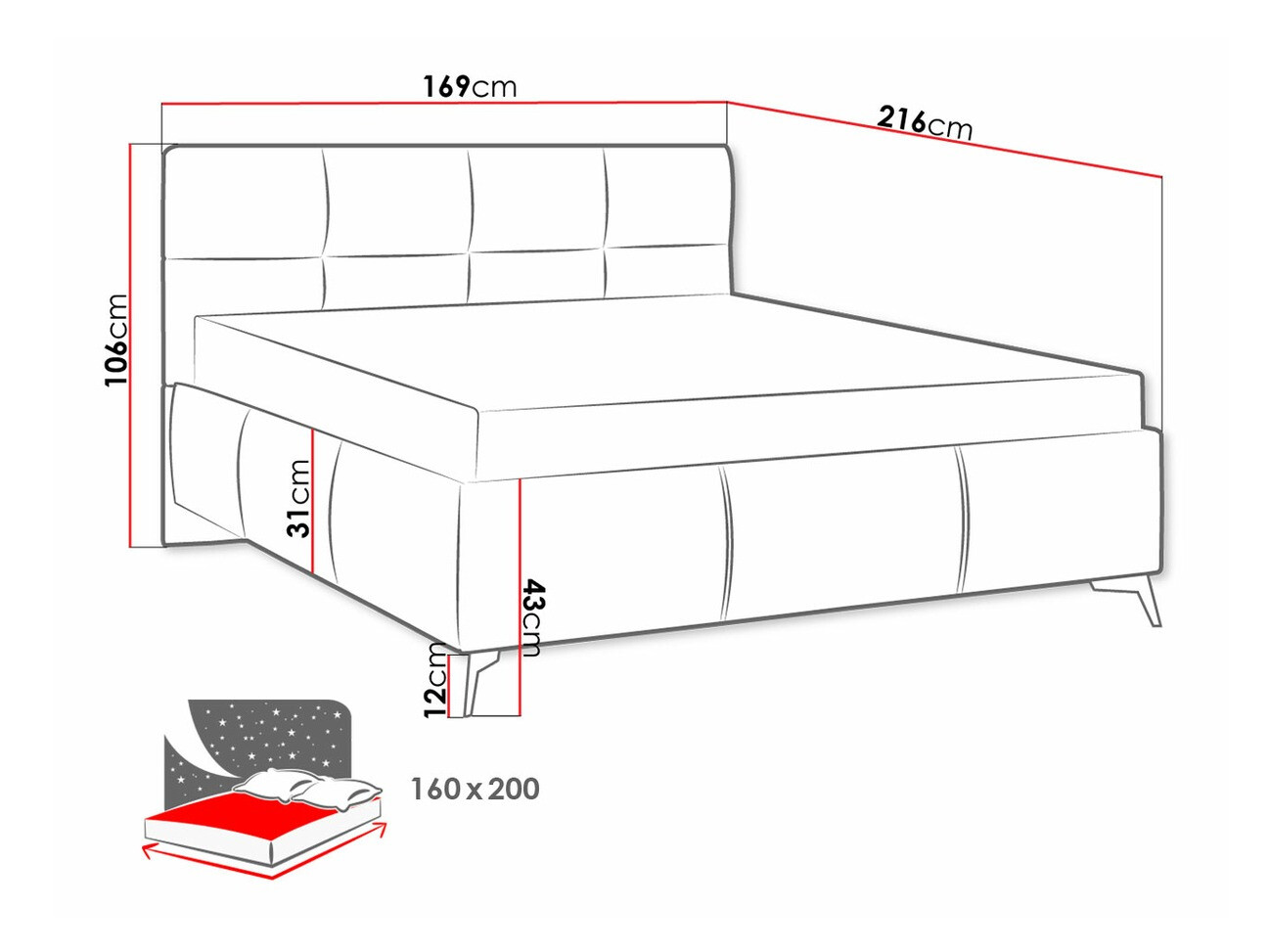 Bed ComfiDream Sorona (Fresh 01)