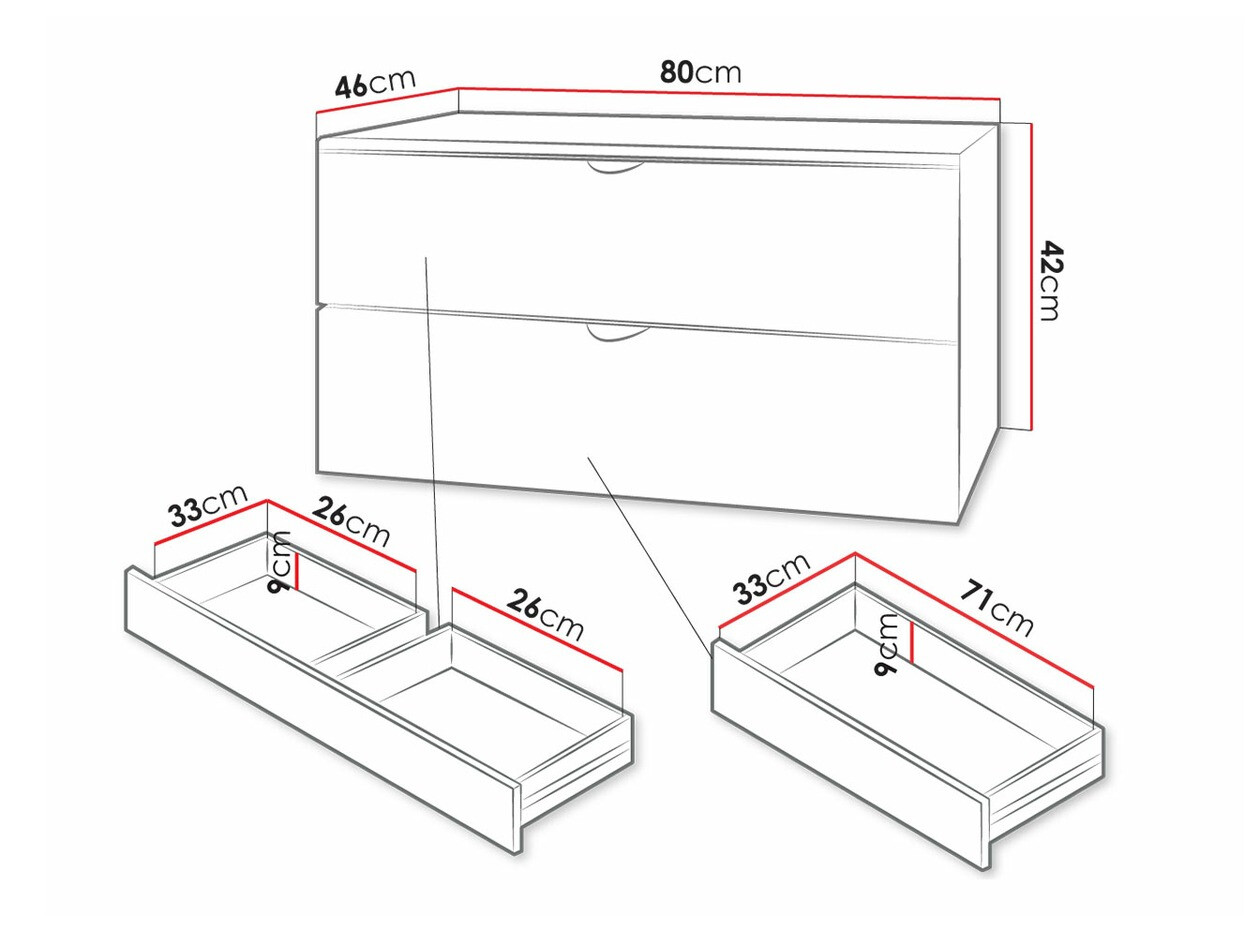 Hangend badkamermeubel voor wastafel Fenenou 101 (Zwart)