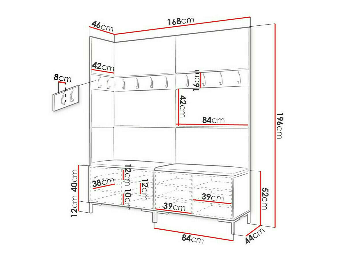 Gangmeubelset Tivsoa 104 (Craft eiken)