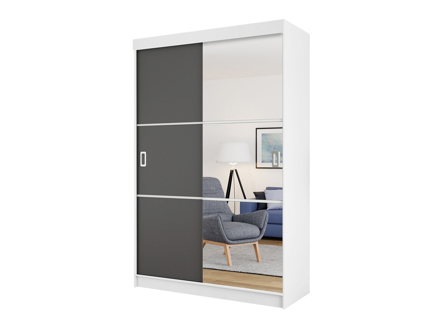 Kledingkast Dover 111 (Wit + Grafiet)