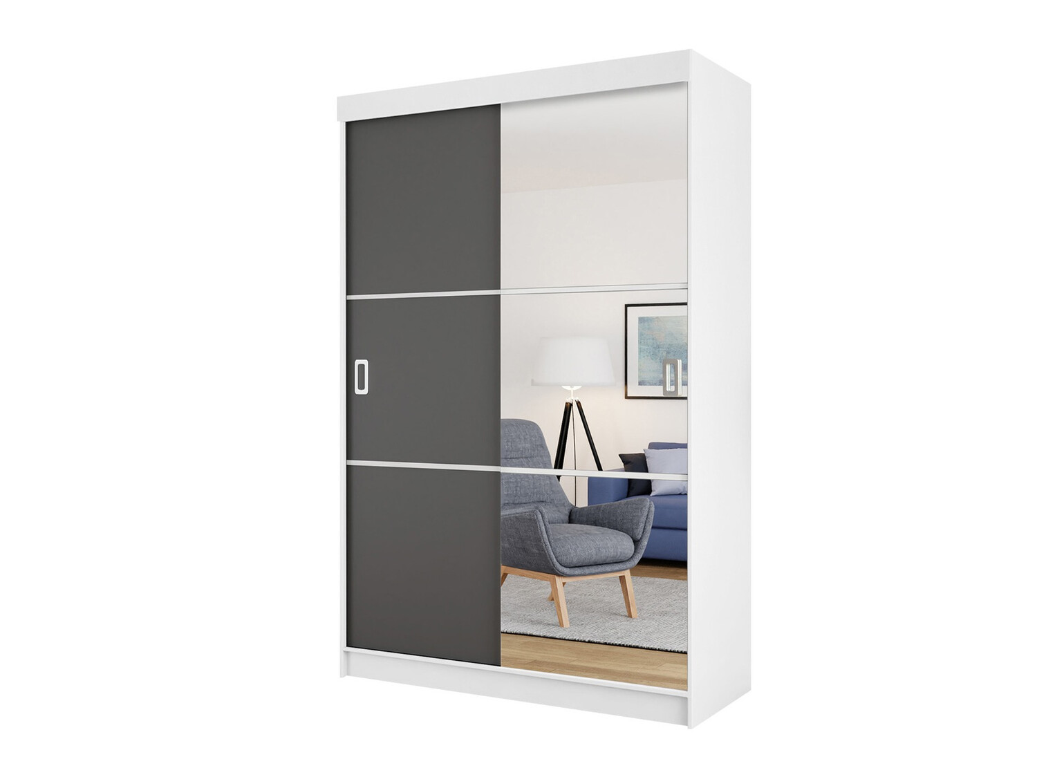 Kledingkast Dover 111 (Wit + Grafiet)