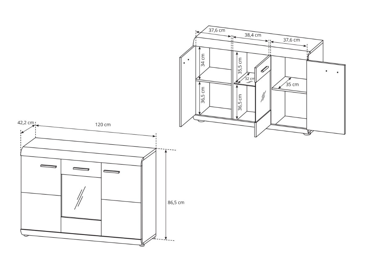 Dressoir Evarleve 100 (Sonoma eik)