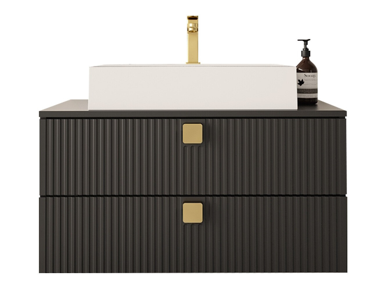 Hangend badkamermeubel voor wastafel Panium (Zwart)