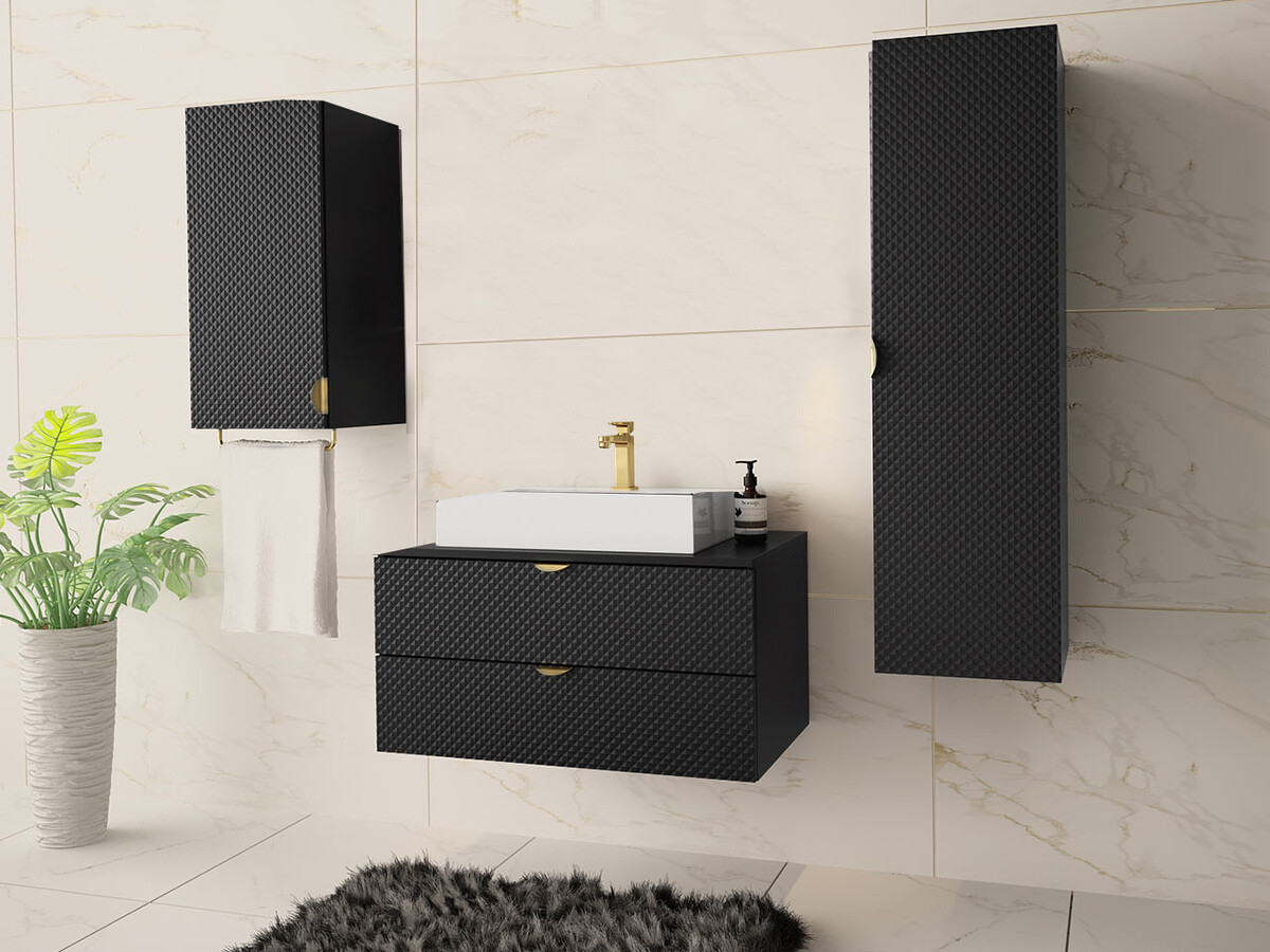 Wand badkamermeubel Fenenou 102 (Zwart)