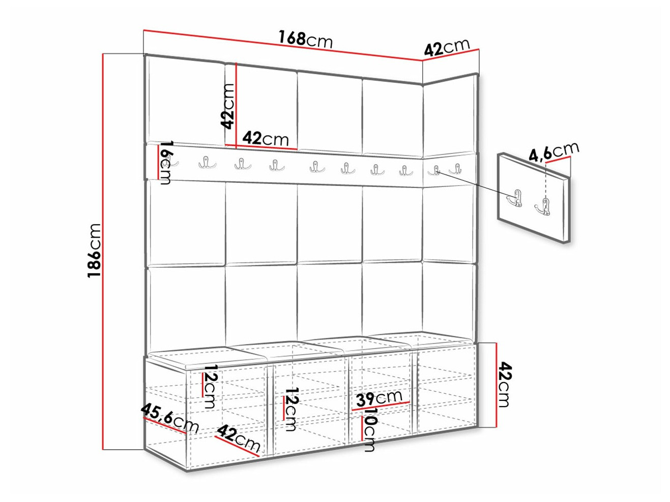 Gangmeubelset Hartford 265 (Wit)
