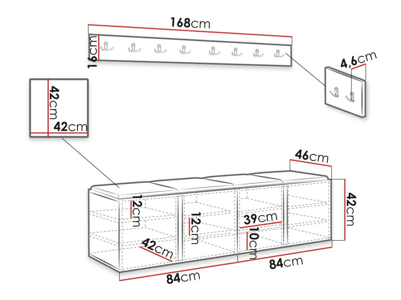 Gangmeubelset Hartford 276 (Grafiet)