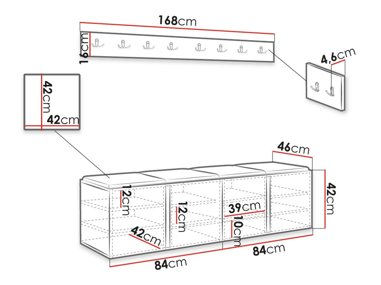 Gangmeubelset Hartford 276 (Wit)
