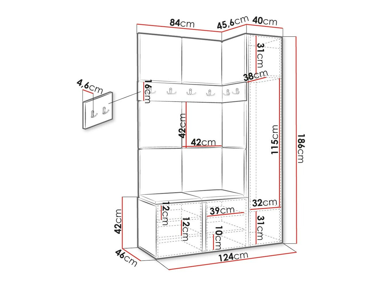 Gangmeubelset Hartford 471 (Wit)