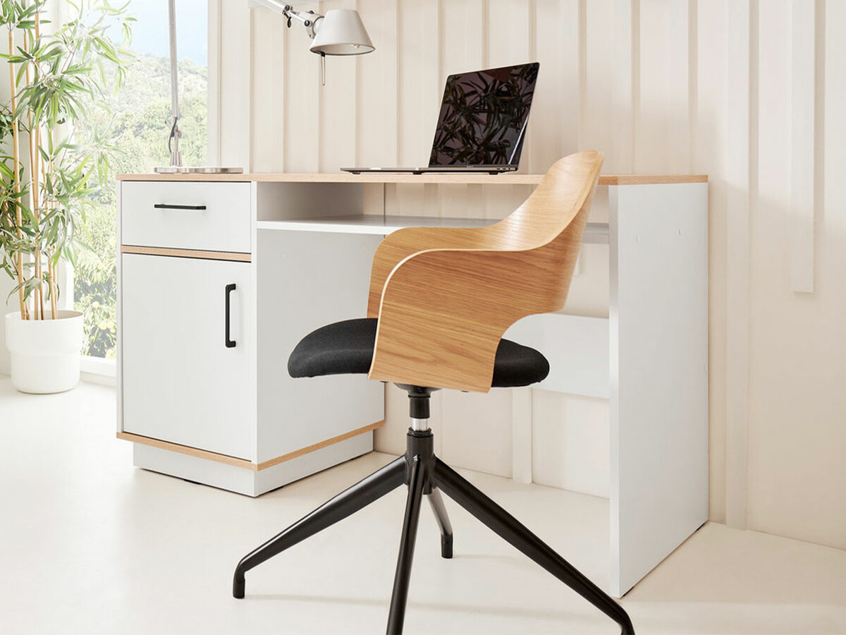 Bureau Omaha T120 (Licht eiken + Wit)
