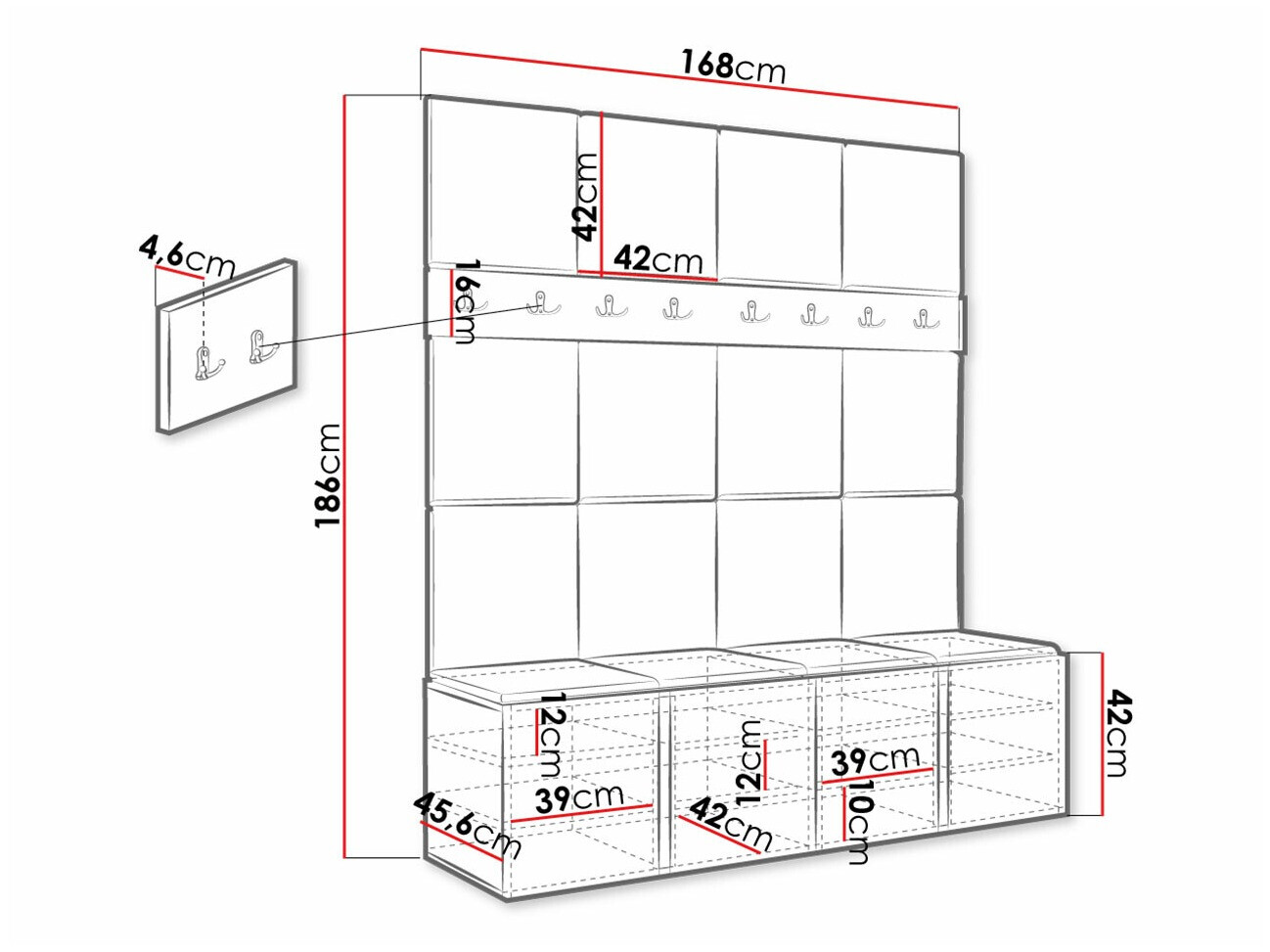 Gangmeubelset Hartford 268 (Grafiet)
