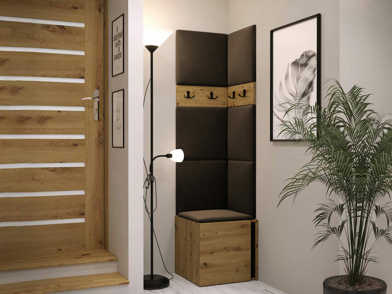 Gangmeubelset Hartford 347 (Artisan eiken + Zwart)