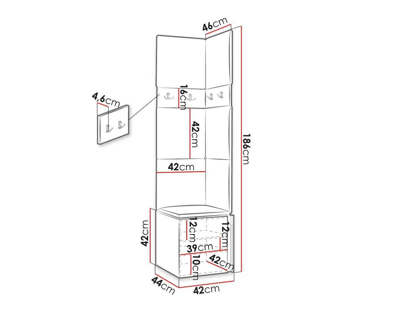 Gangmeubelset Hartford 347 (Artisan eiken + Zwart)