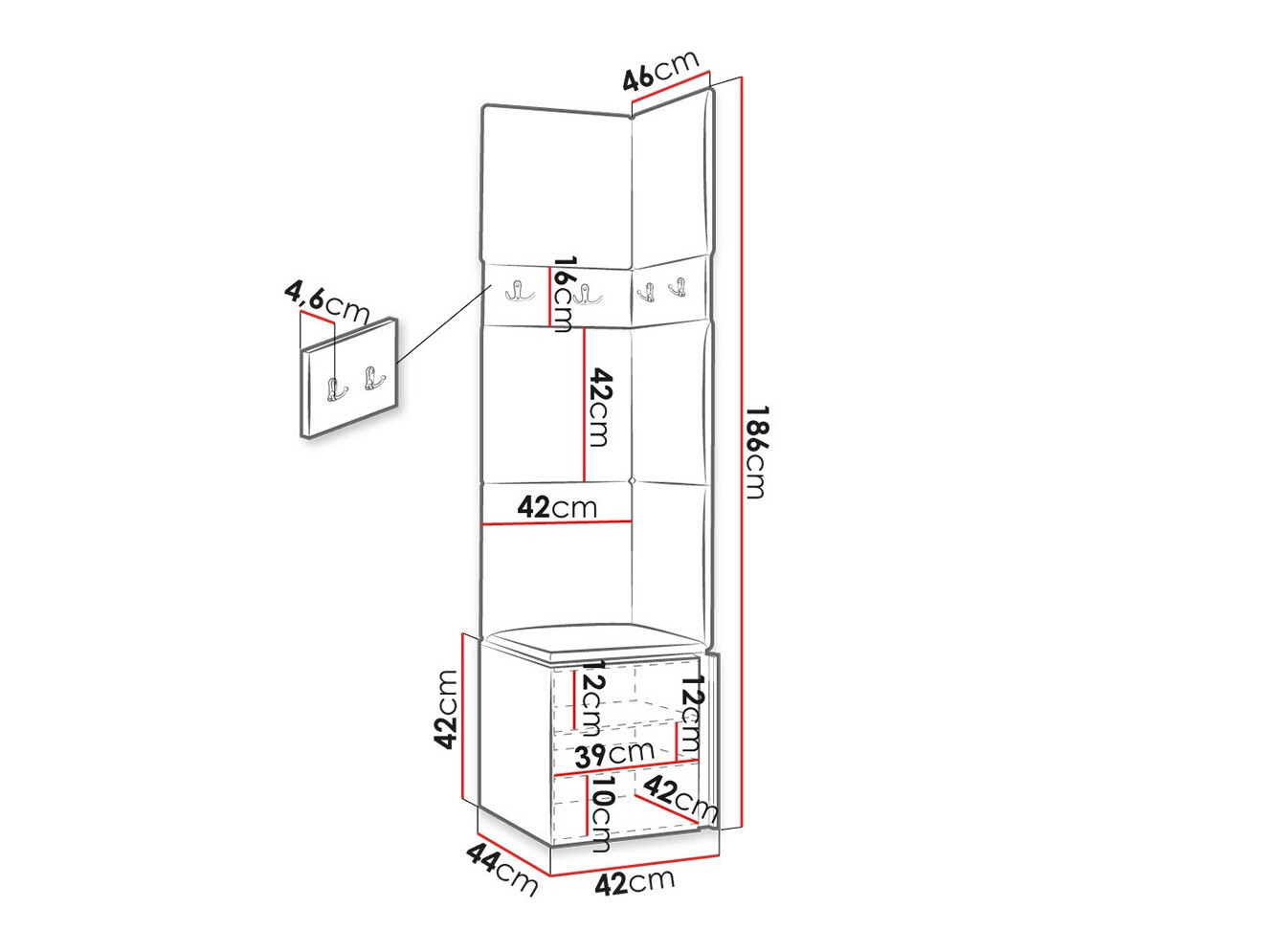 Gangmeubelset Hartford 347 (Grafiet)
