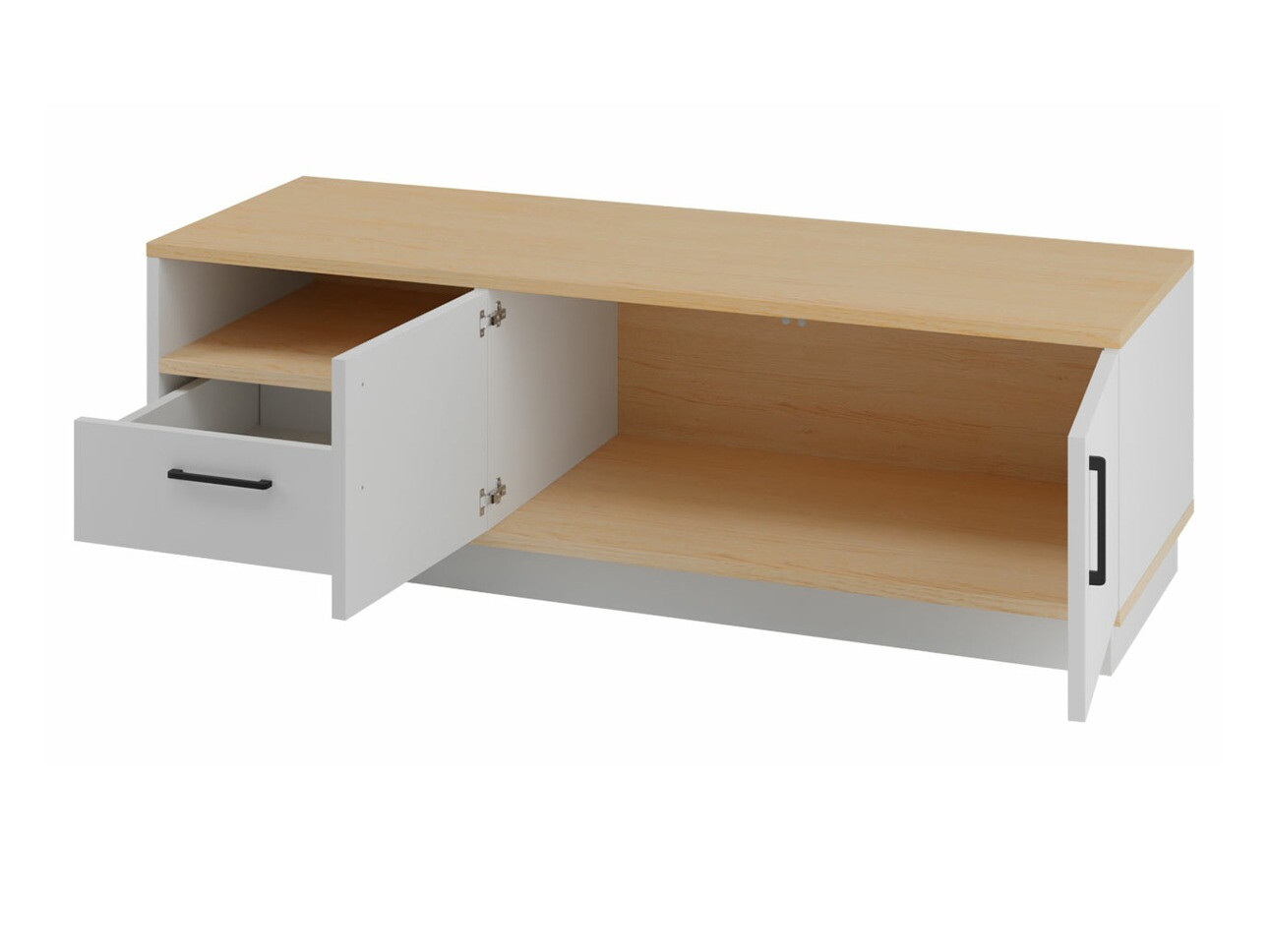 Woonkamerset Omaha T129 (Wit + Licht eiken)