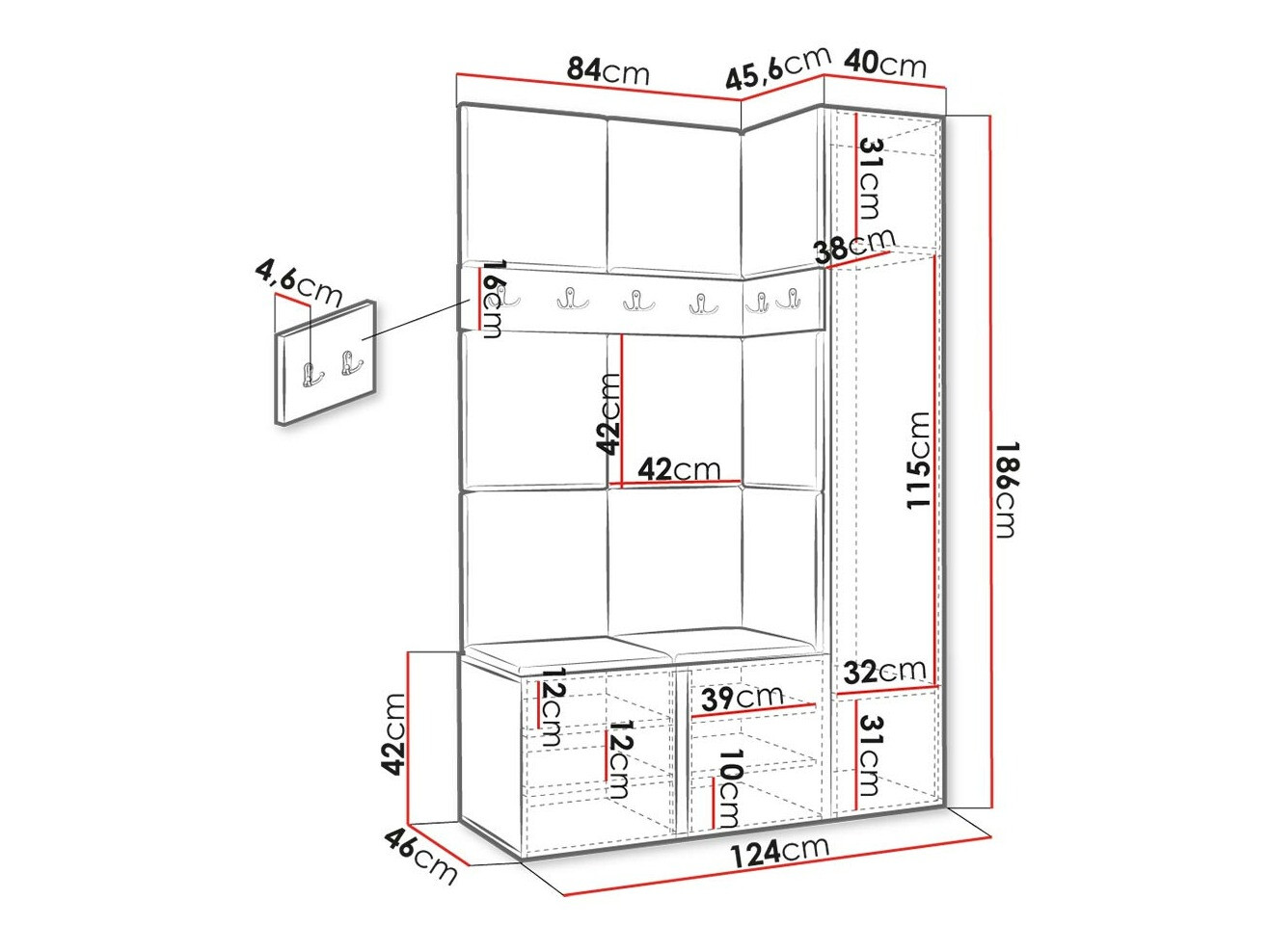 Gangmeubelset Hartford 277 (Grafiet)