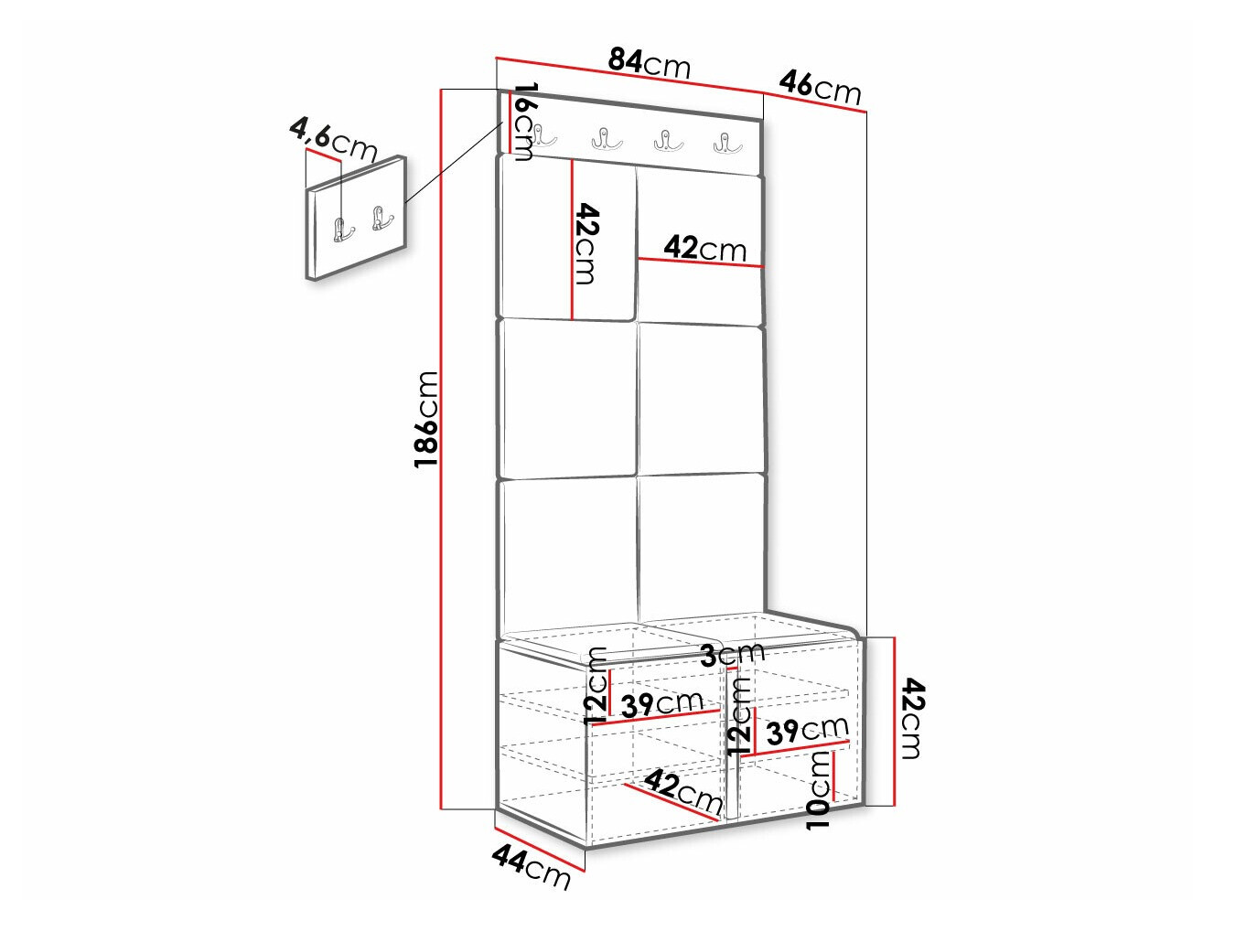 Gangmeubelset Hartford 383 (Zwart)